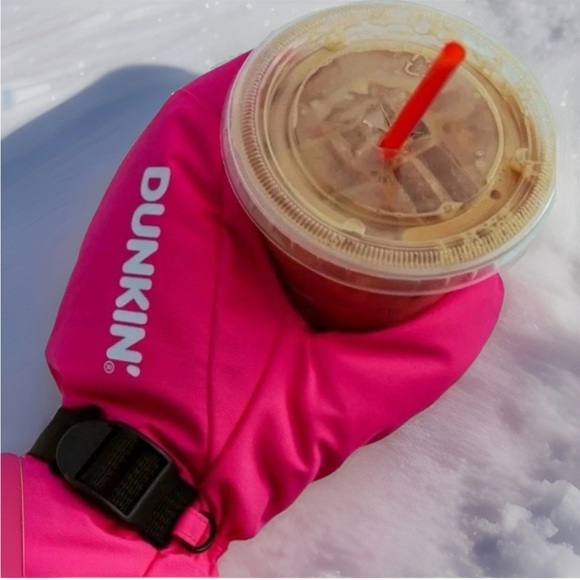 🆕OFFICIAL DUNKIN DONUTS 2026 PINK ICED COFFEE MITTEN GLOVE SIZE M/L - Picture 1 of 5